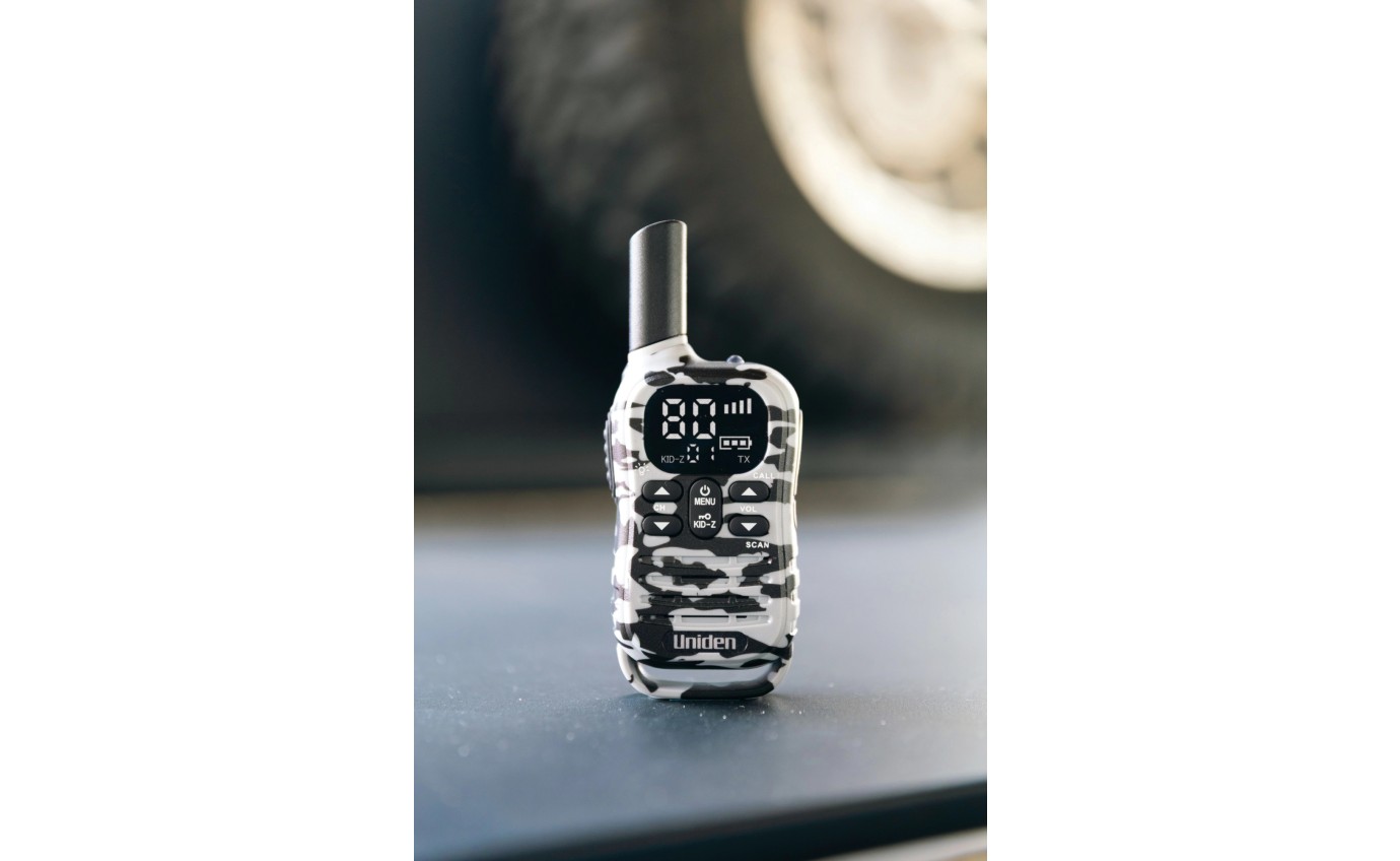 Uniden UH45 Max 0.5W UHF Handheld Radio with Kid-Zone Plus (Camo Grey) [2 Pack] UH452MAX