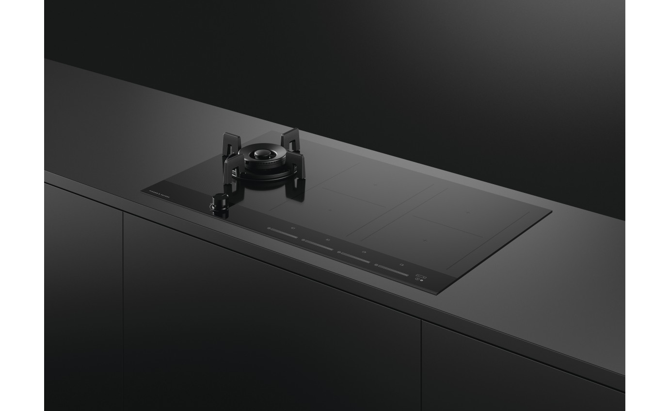 Fisher & Paykel 90cm Series 9 1 Burner + 4 Zone Hybrid Cooktop, 2 SmartZones, LPG CGI905DLPTB4