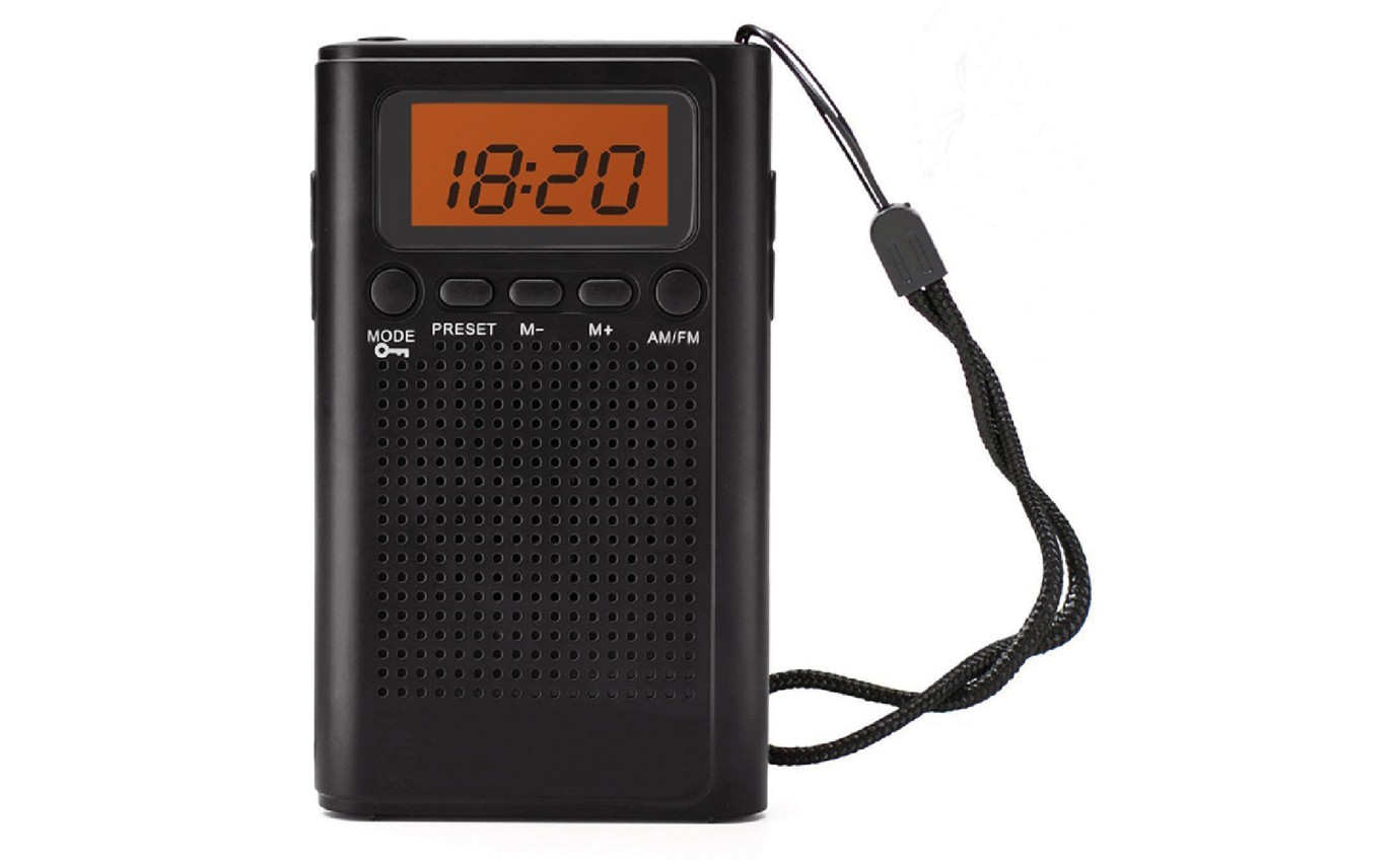 Laser Pocket Digital AM/FM Radio with LCD Display and Speaker SPKPR1552