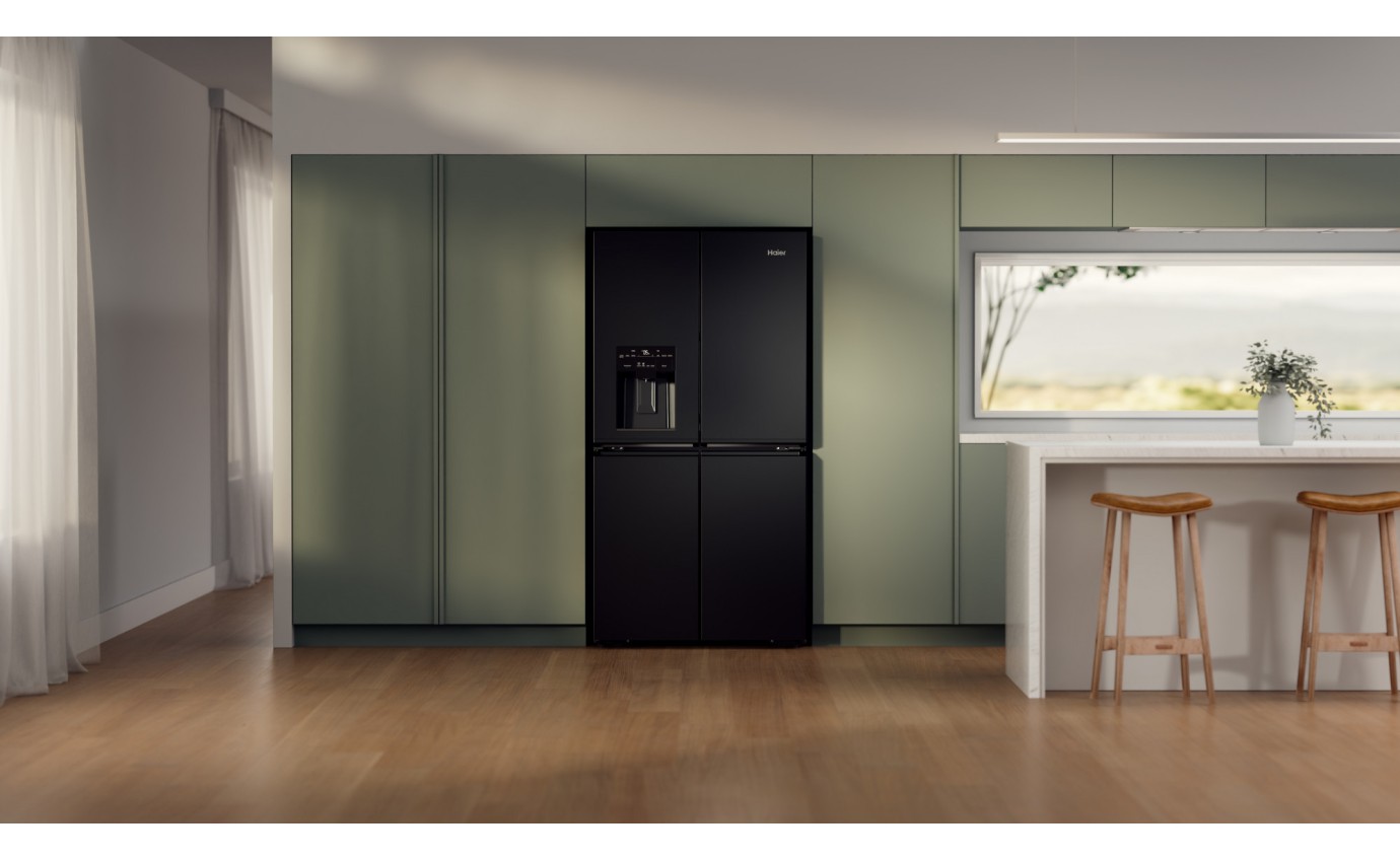 Haier 601L 600 Series Quad Door Refrigerator Freezer (Black) HRF680YZC