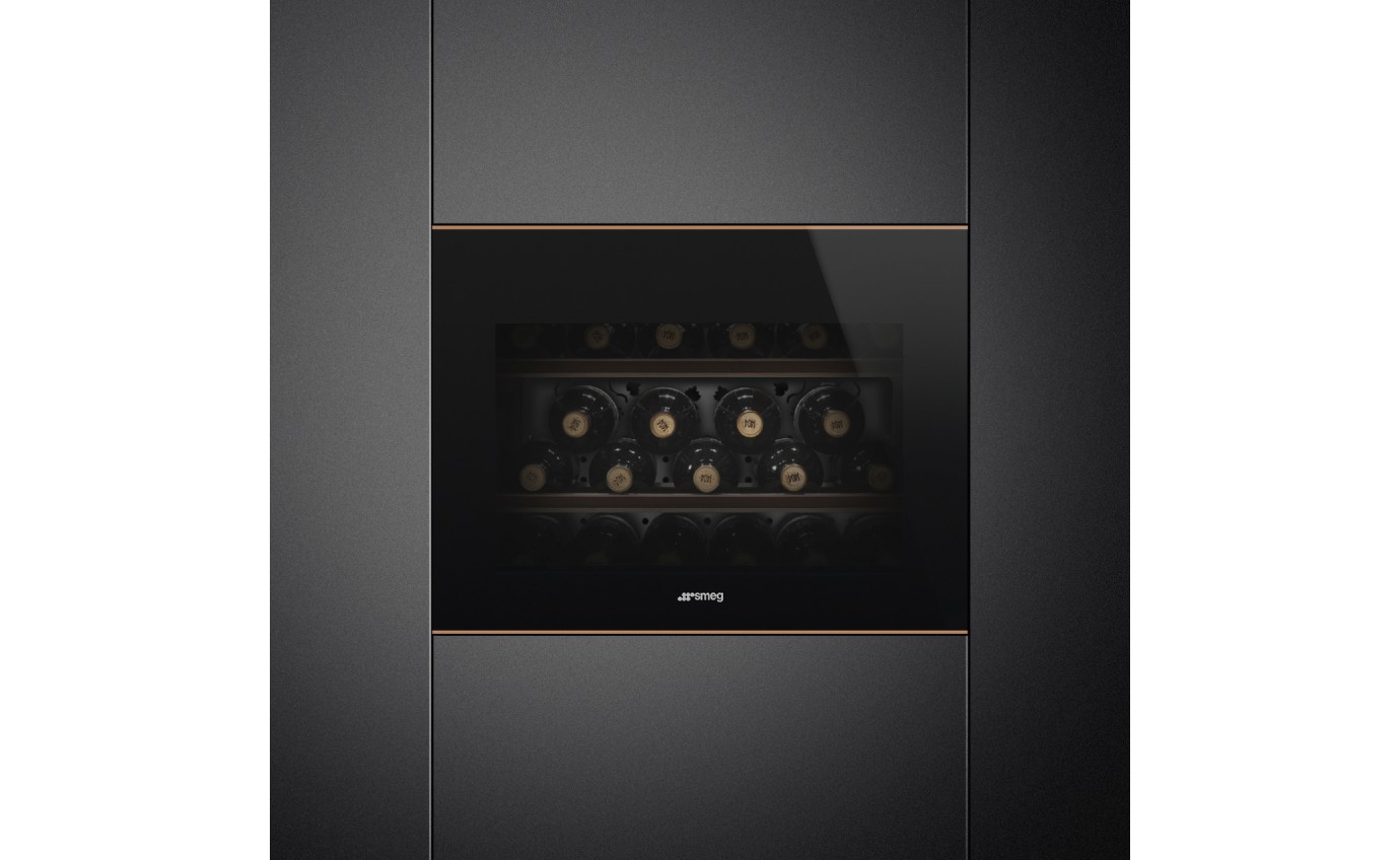 Smeg 45cm Dolce Stil Novo Built-In Wine Cooler (Black) CVI621NR3