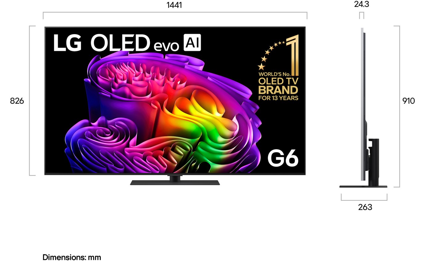 LG 65 inch G6 OLED evo AI 4K Smart TV OLED65G6PSB