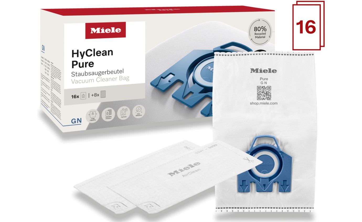 Miele GN HyClean Dustbags (16 Pack + 8 Filters) 12498250