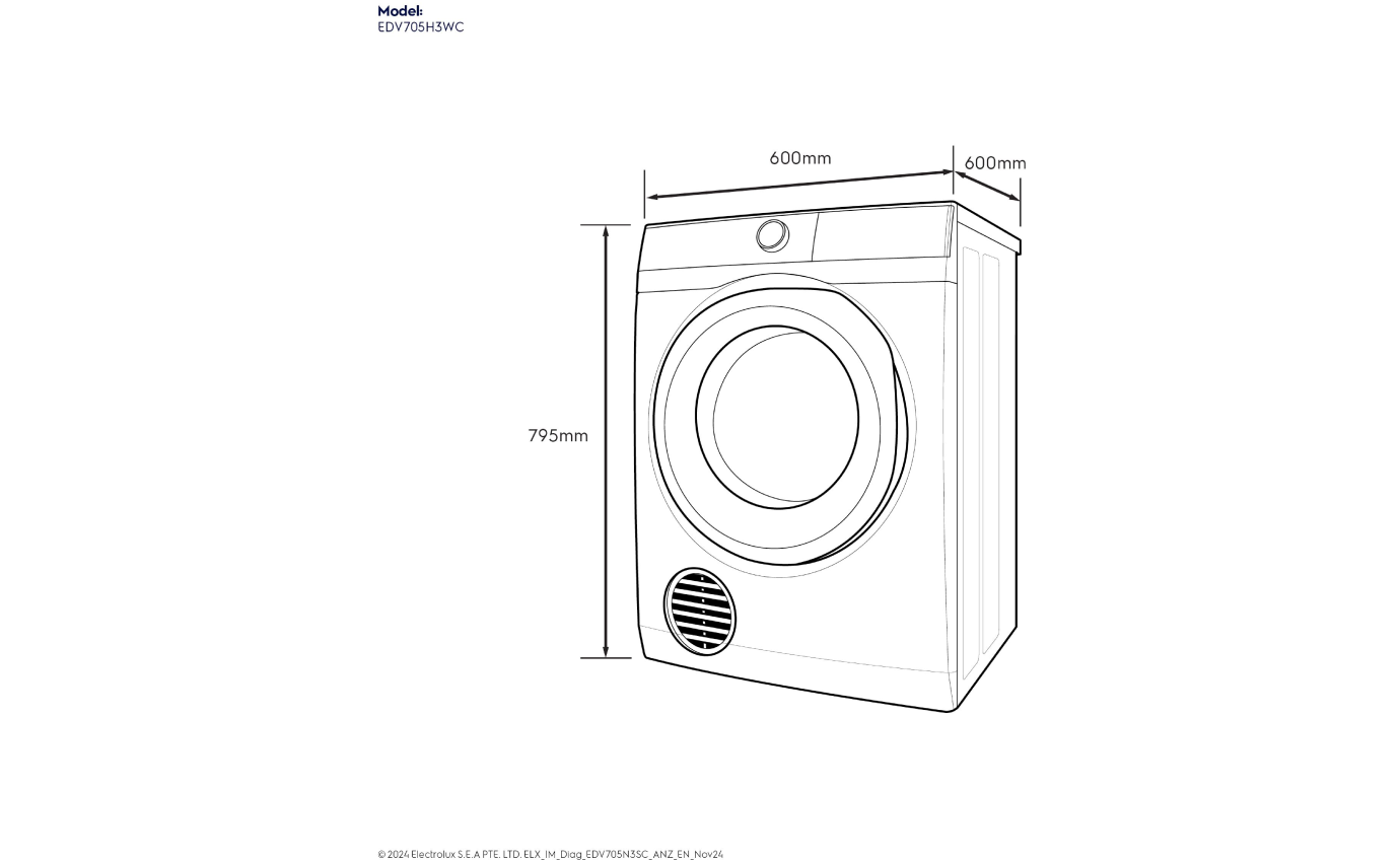Electrolux 7kg UltimateCare Vented Dryer (Dark Silver) EDV705N3SC