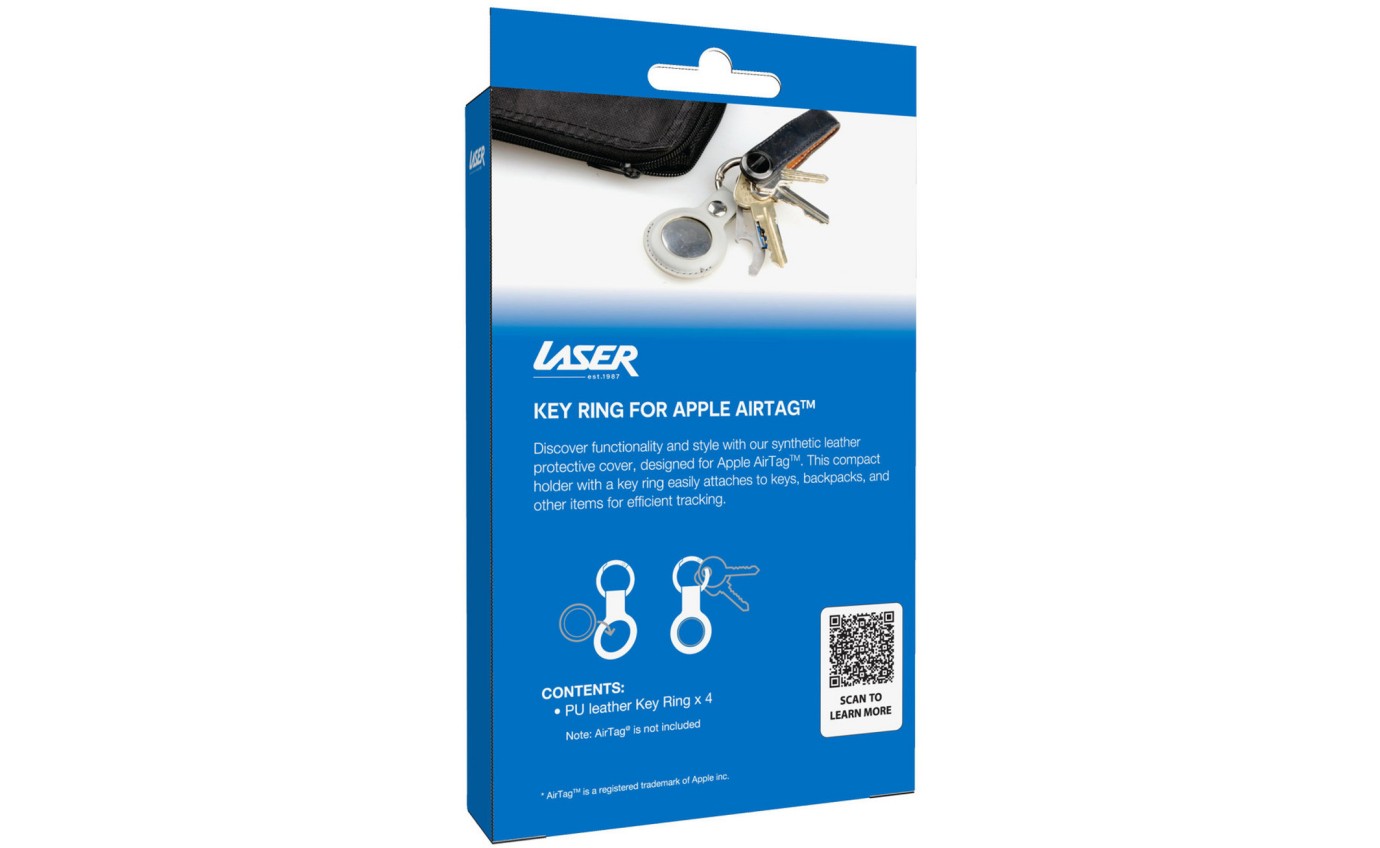 Laser Vegan Leather AirTag Key Ring Case (4 Pack) AOAT4P7439