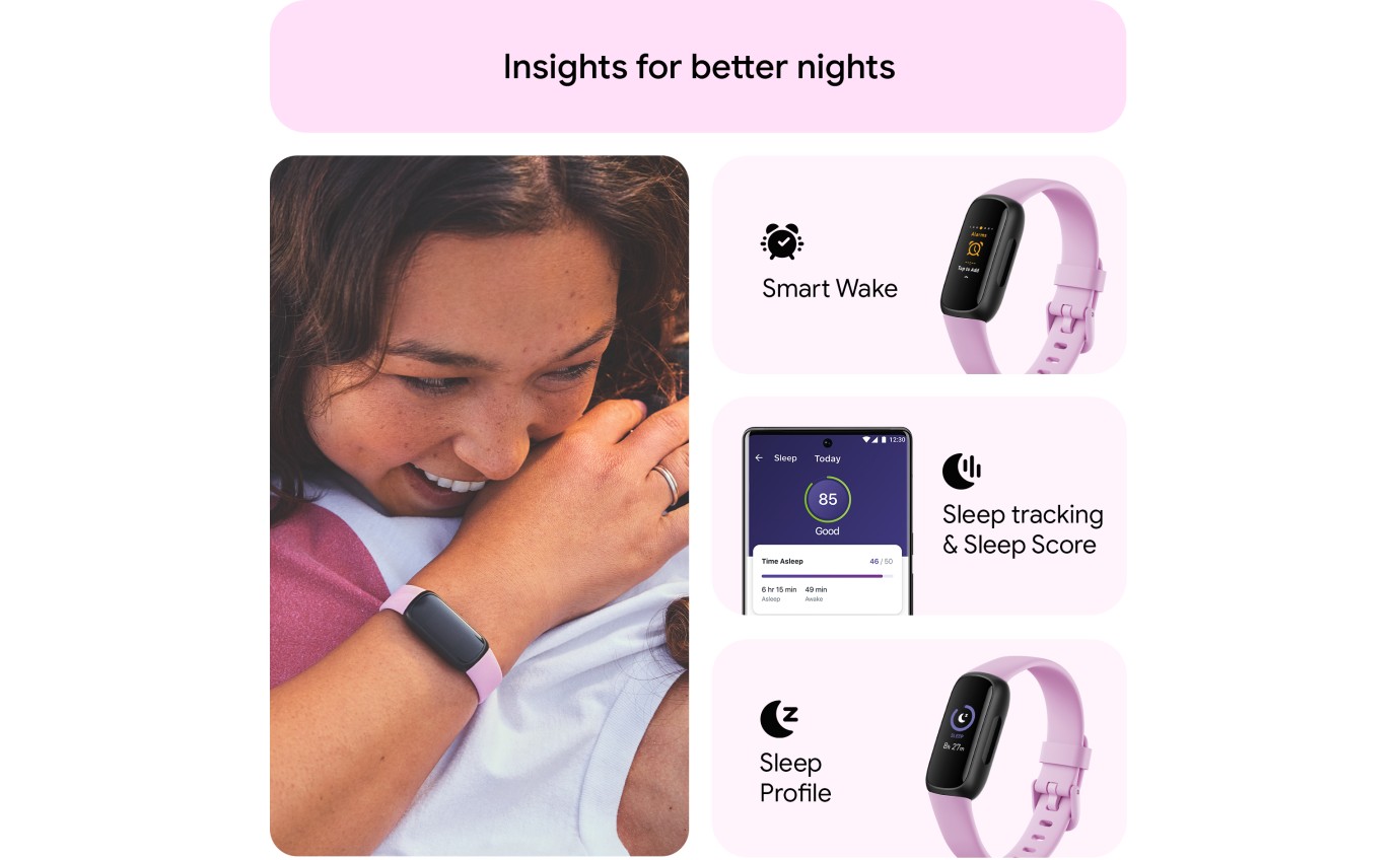 Fitbit Inspire 3 Smartwatch (Lilac Bliss/Black) FB424BKLVFRCJK