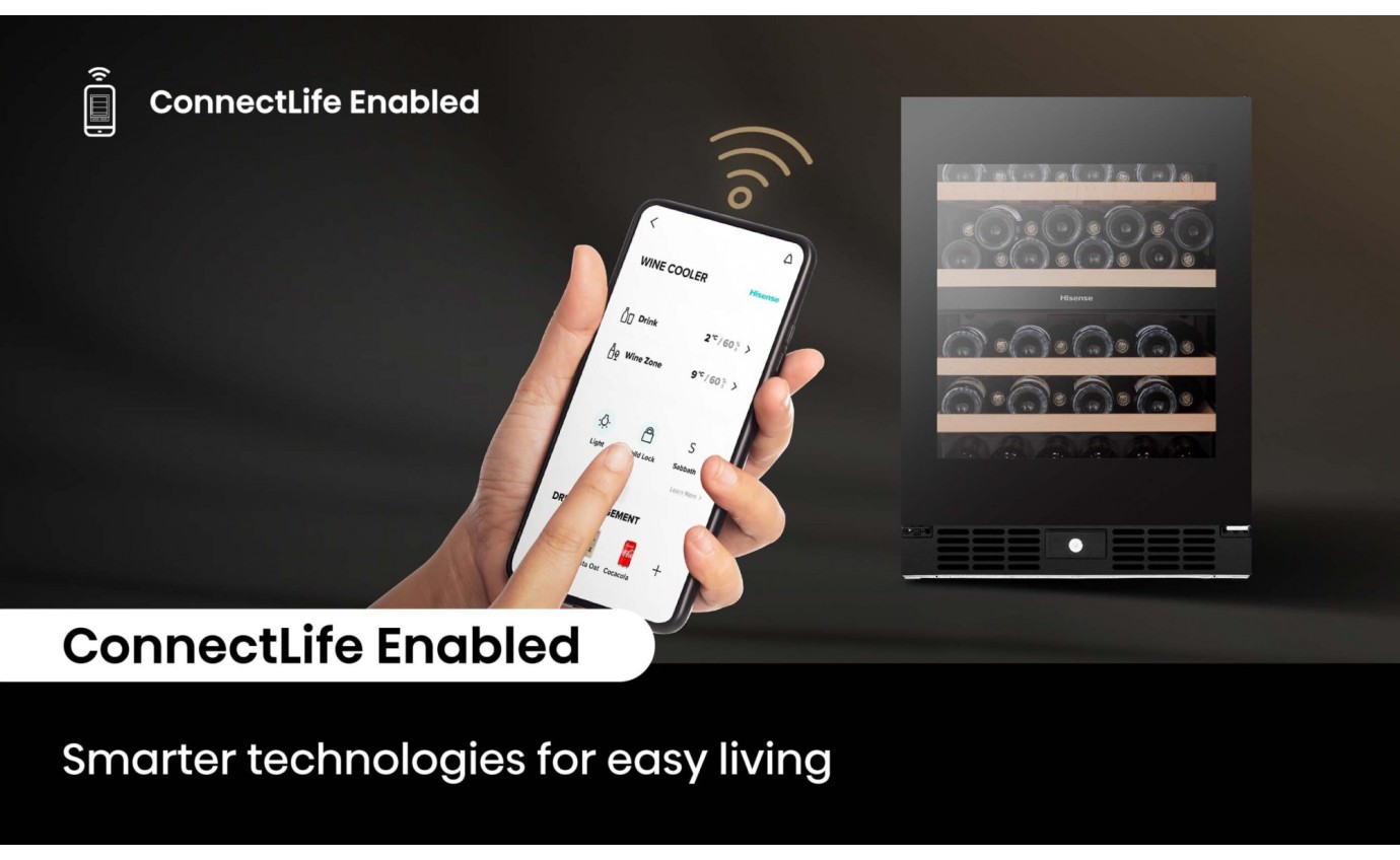 Hisense 46 Bottle Dual Zone Wine Cabinet (Black) HRWC46B