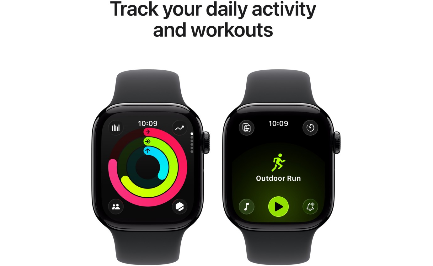 Apple Watch Series 11 GPS 42mm Jet Black Aluminium Case with Black Sport Band (S/M) MEQT4XA