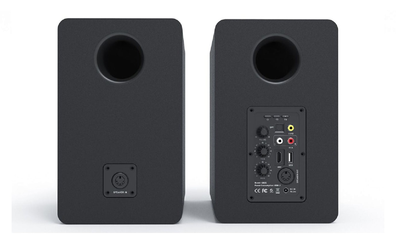 Silcron SLR05 100W Wireless Active Bookshelf Speakers (Black) SLR05BK