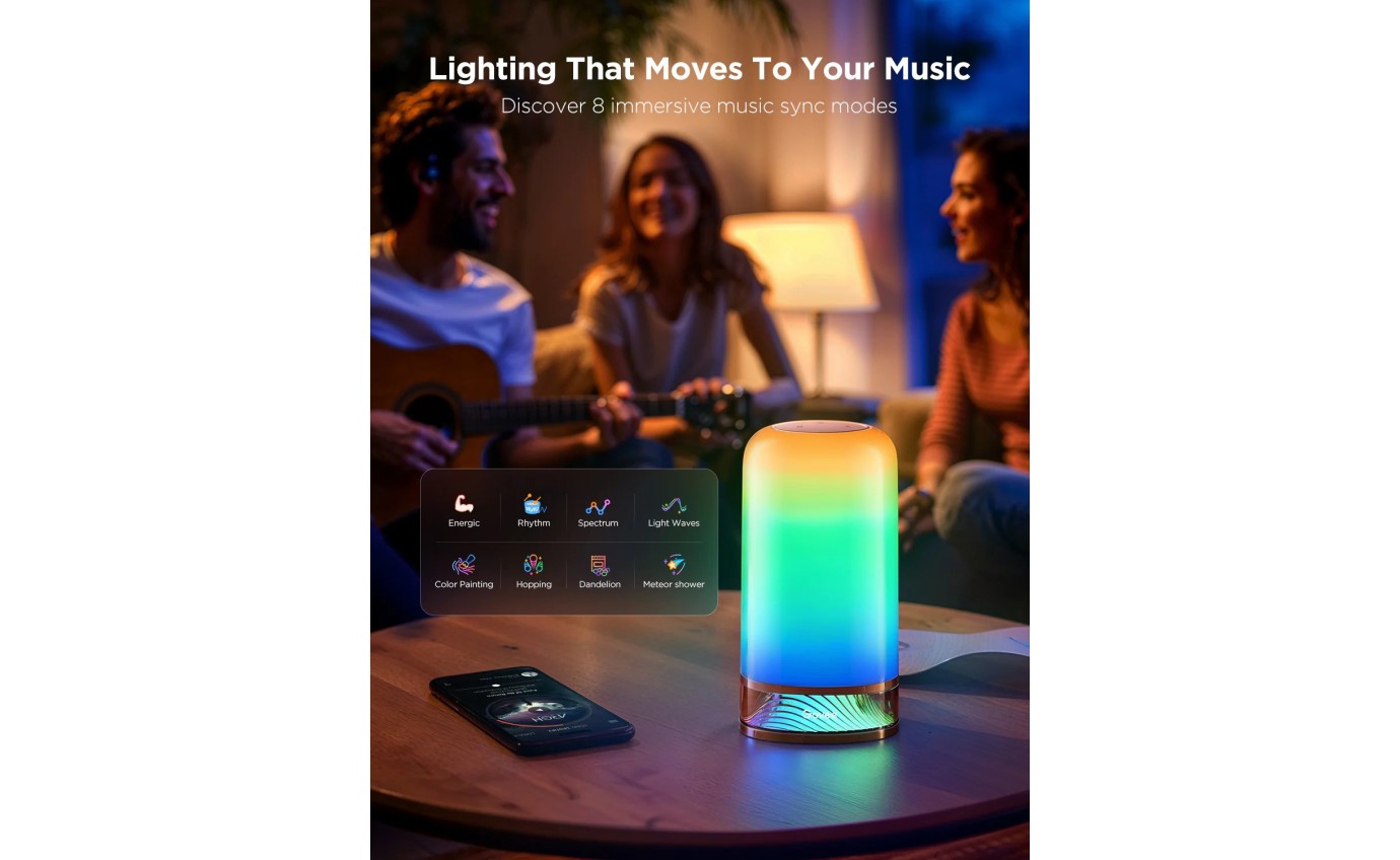 Govee Table Lamp 2 Smart RGBIC Wi-Fi & Matter-Enabled Bedside Lamp H6022ED1
