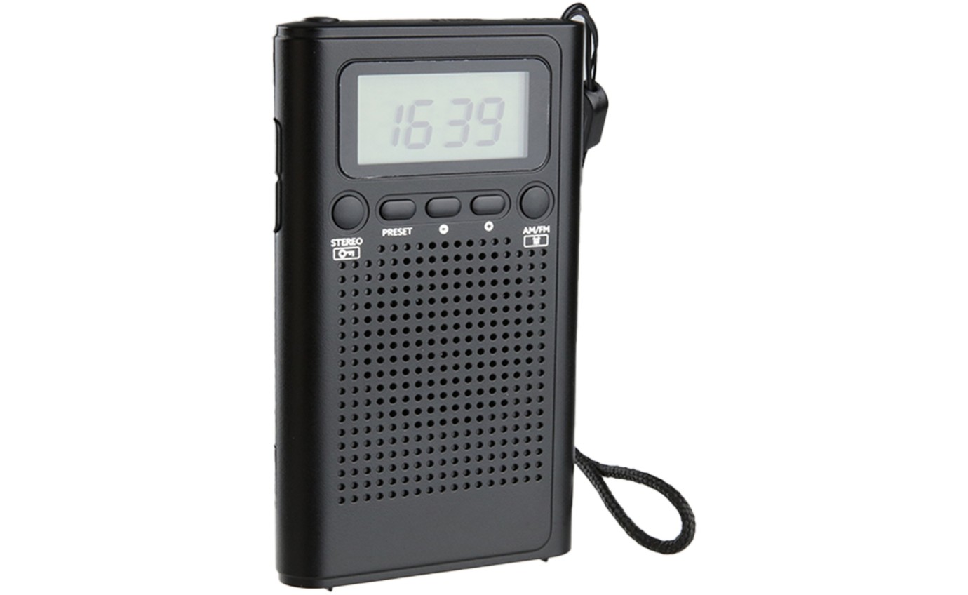 Laser Pocket Digital AM/FM Radio with LCD Display and Speaker SPKPR1552