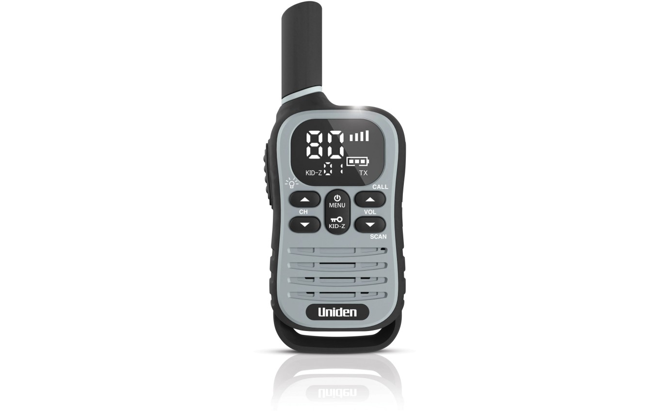 Uniden UH45 Max 0.5W UHF Handheld Radio with Kid-Zone Plus (Grey) UH45MAX