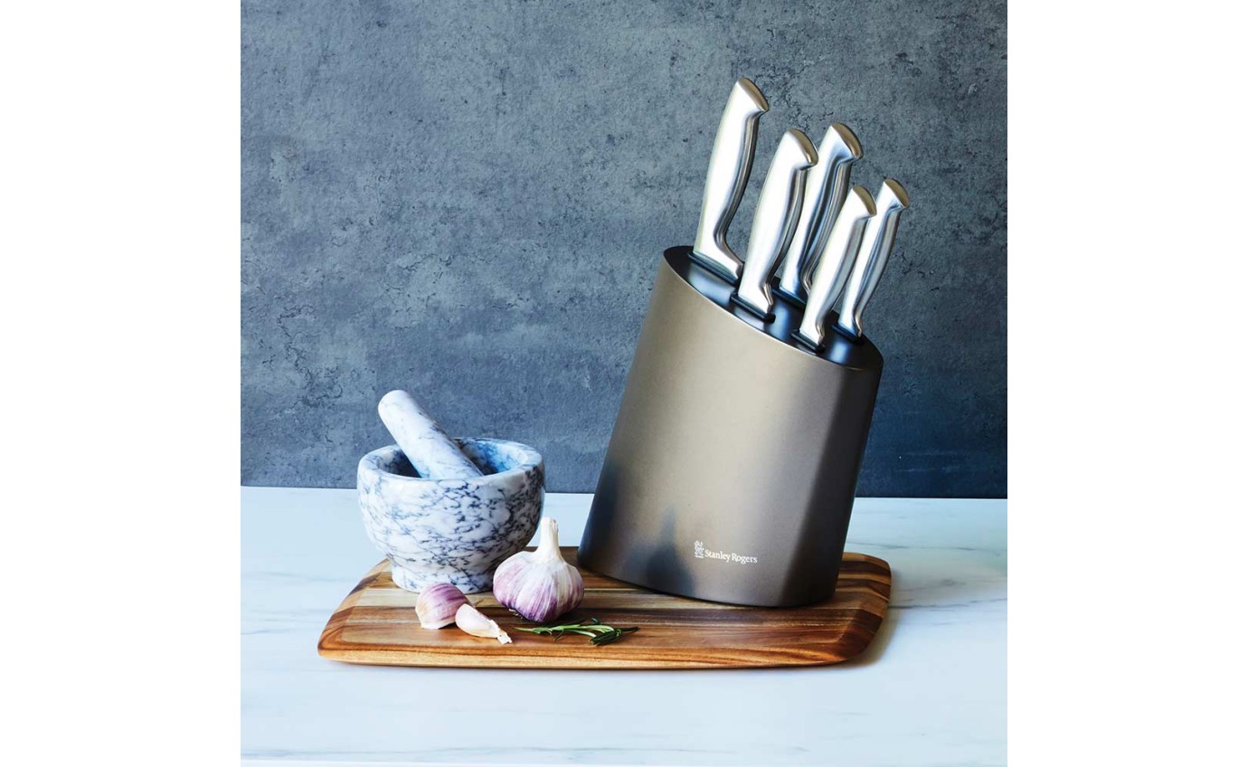 Stanley Rogers Mocha 6 Piece Kitchen Knife Block Set 41418