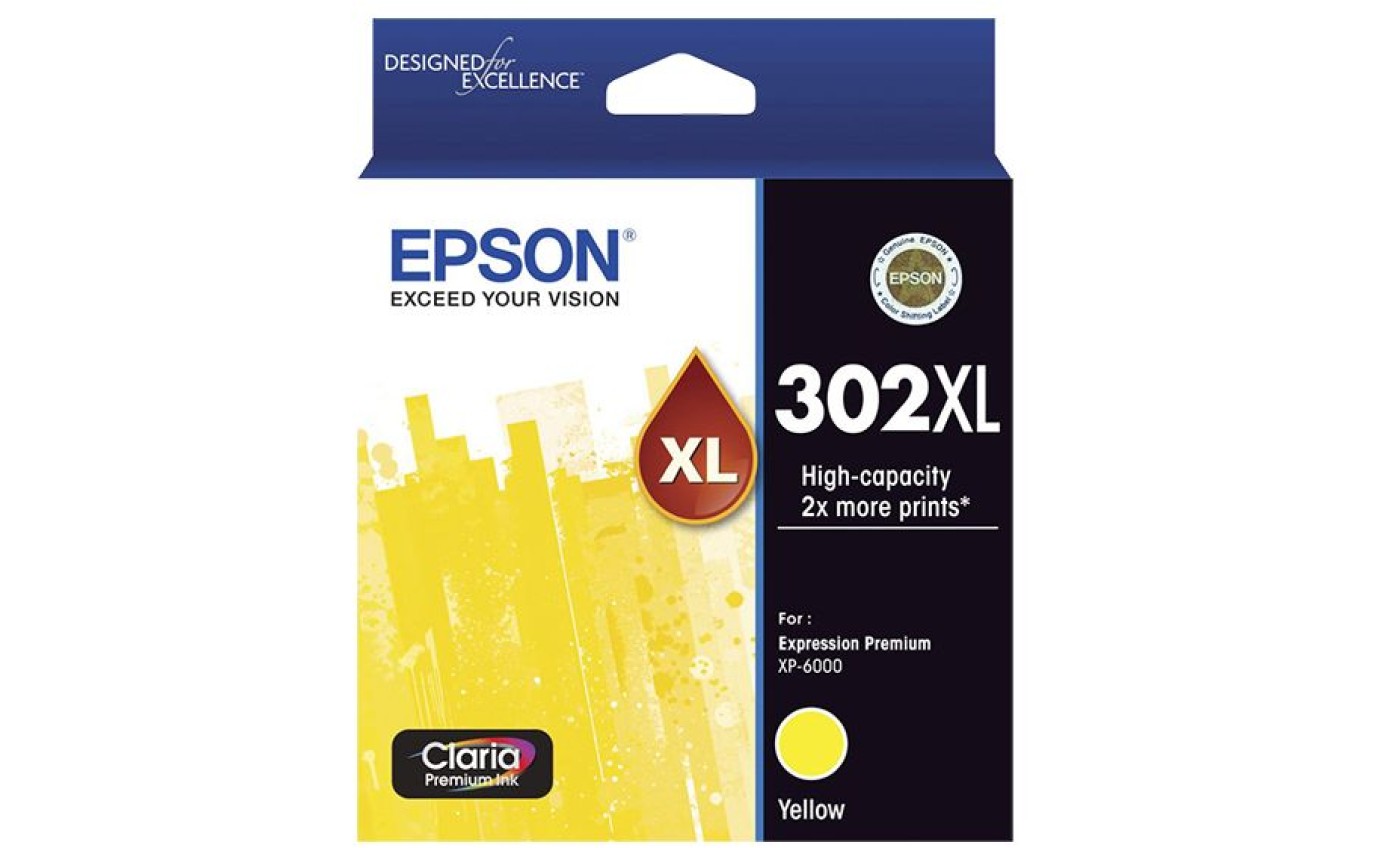 Epson 302XL Claria Premium High Yield Ink Cartridge (Yellow) T01Y492