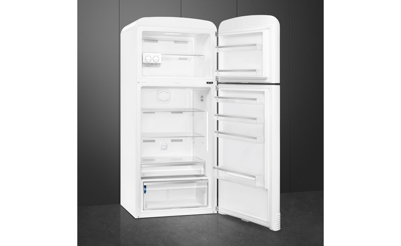 Smeg 524L 50s Style Retro Top Mount Fridge (White) FAB50RWH5AU