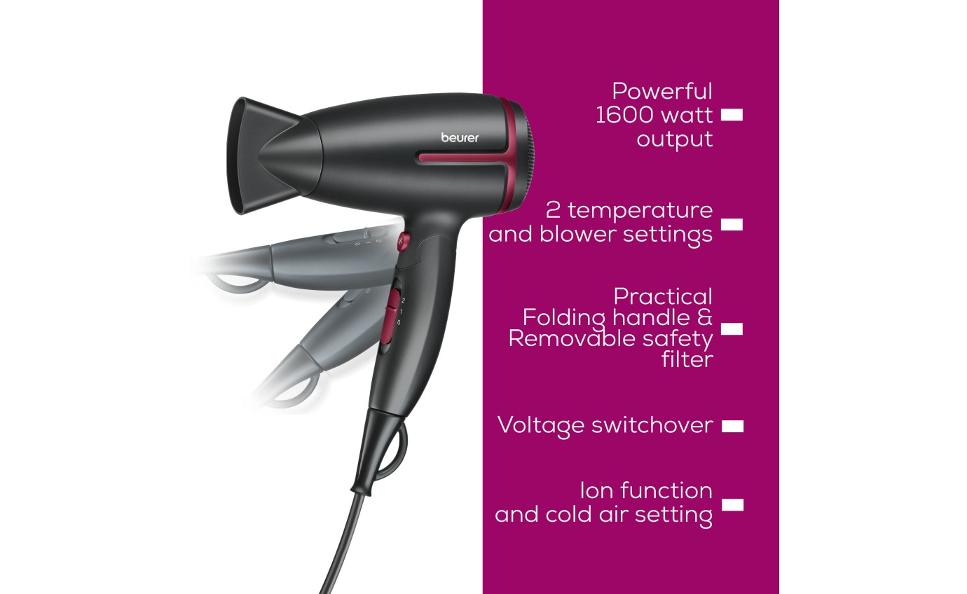 Beurer Limited Edition Travel Hair Dryer HC25RC