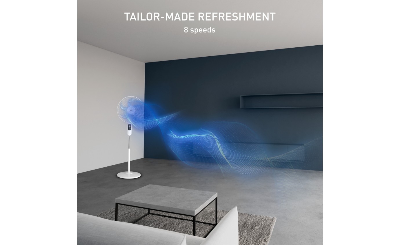 Tefal Turbo Silence Eco Pedestal Fan with Remote VF5450