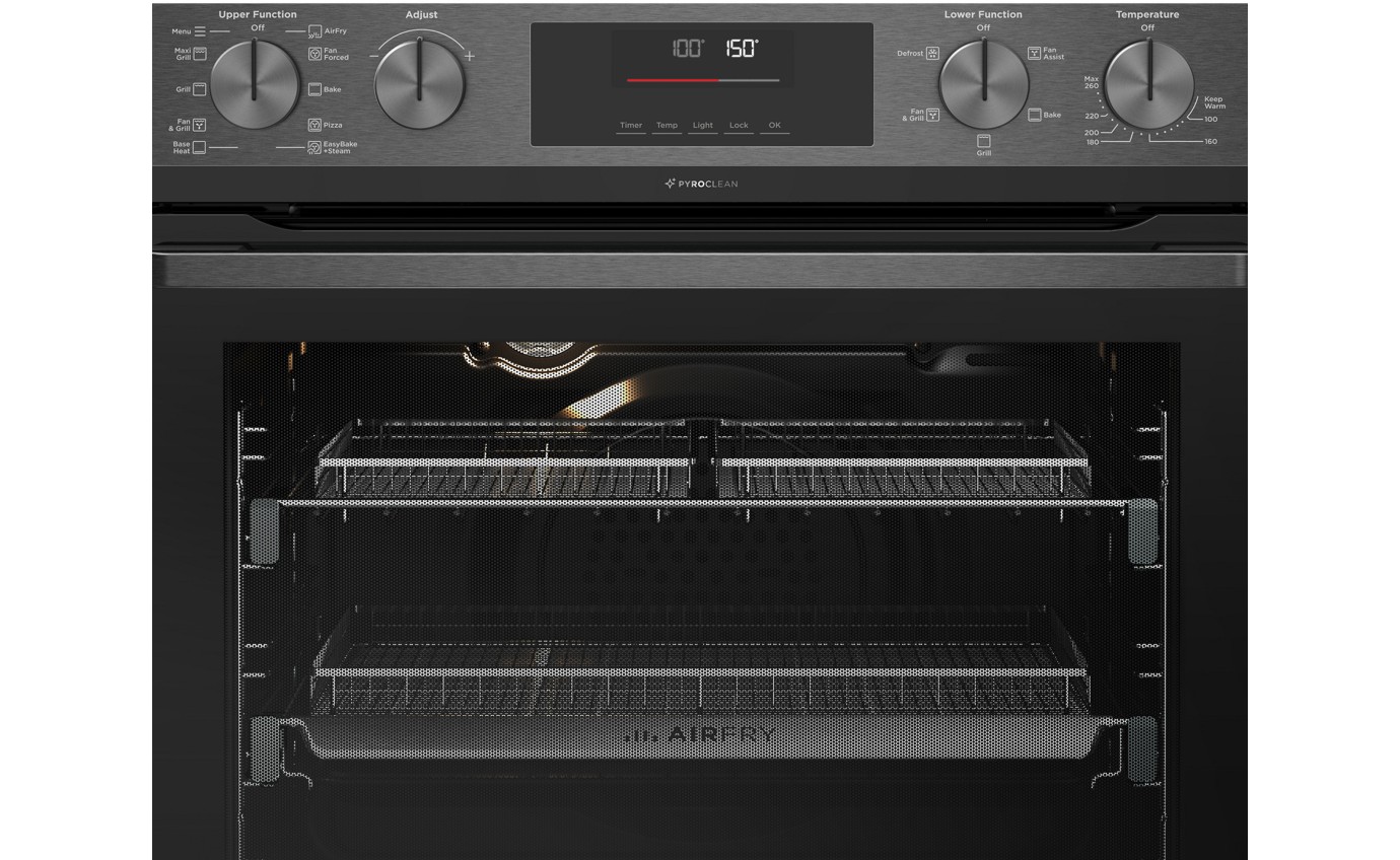 Westinghouse 60cm Multifunction PyroClean Duo Oven with SteamBake (Dark Stainless Steel) WVEP6727DD