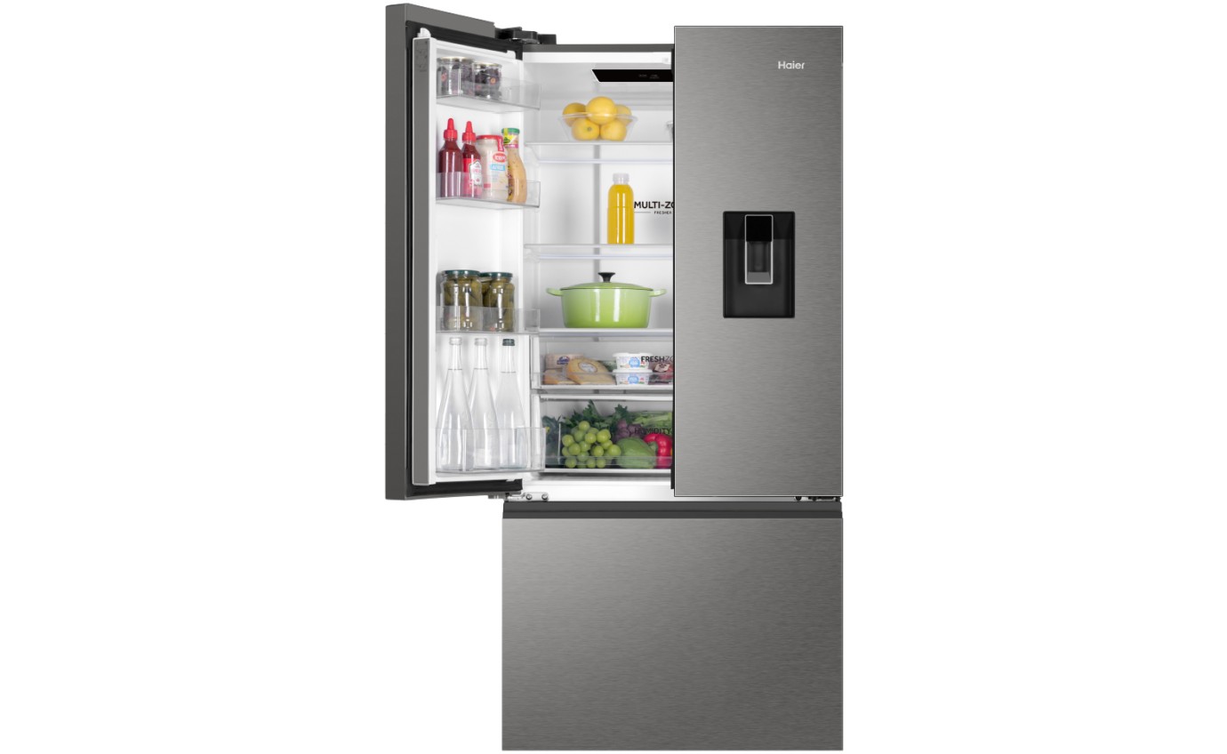 Haier 509L 500 Series French Door Refrigerator Freezer (Satina) HRF510FHS