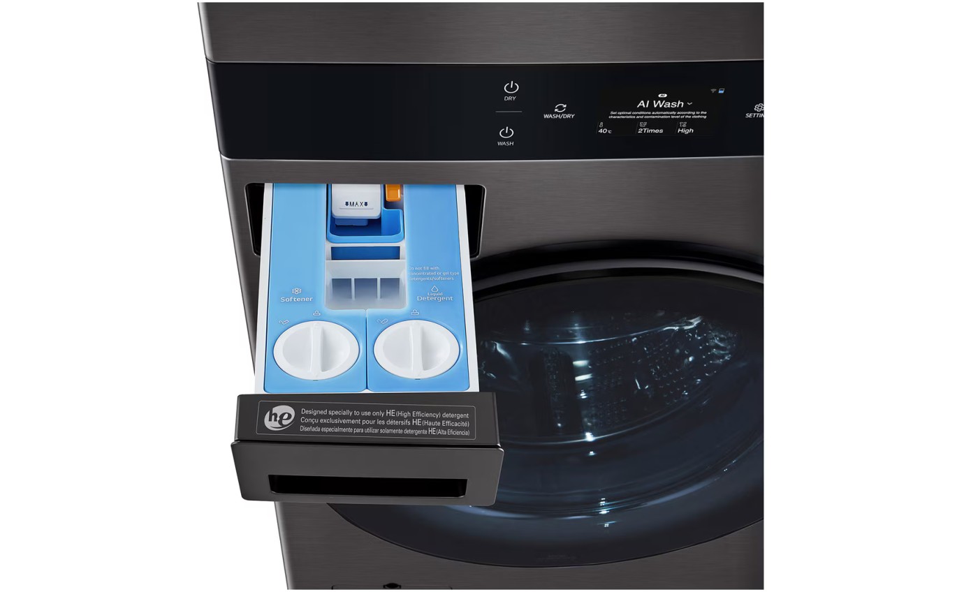 LG 19/10kg WashTower&trade; Stacked Washer Dryer (Black) WWT1910BX