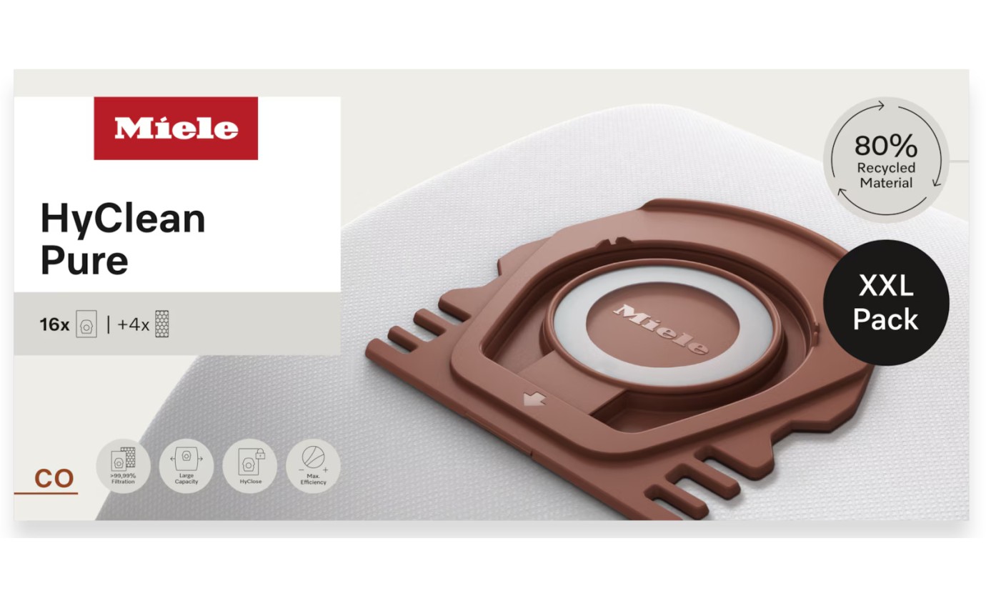 Miele HyClean Pure CO Vacuum Cleaner Bags XXL (16 Pack + 4 Filters) 12695230