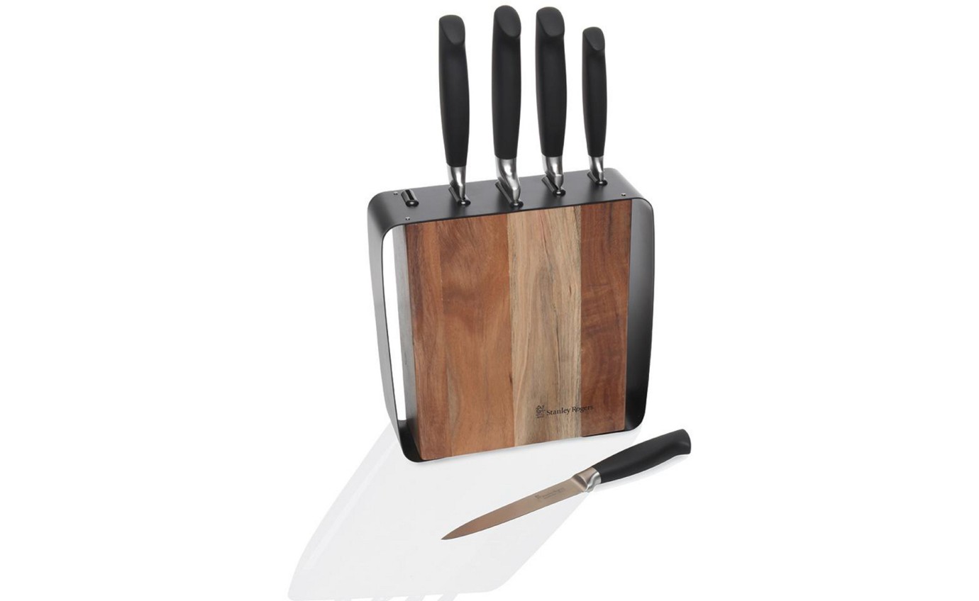 Stanley Rogers Framed Acacia 6 Piece Kitchen Knife Block Set 41413