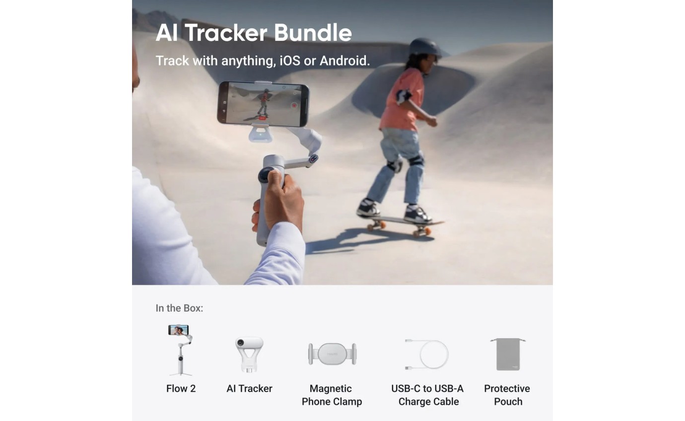 Insta360 Flow 2 AI Tracker Bundle (Stone Grey) INSTAFLOW2AI