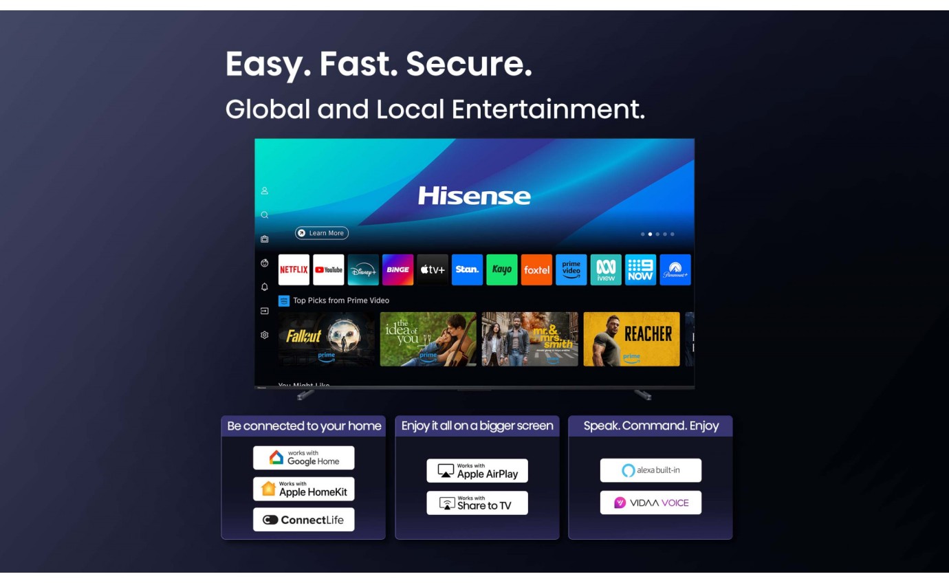 Hisense 100 inch Q7QAU 4K QLED 144Hz Smart TV 100Q7QAU