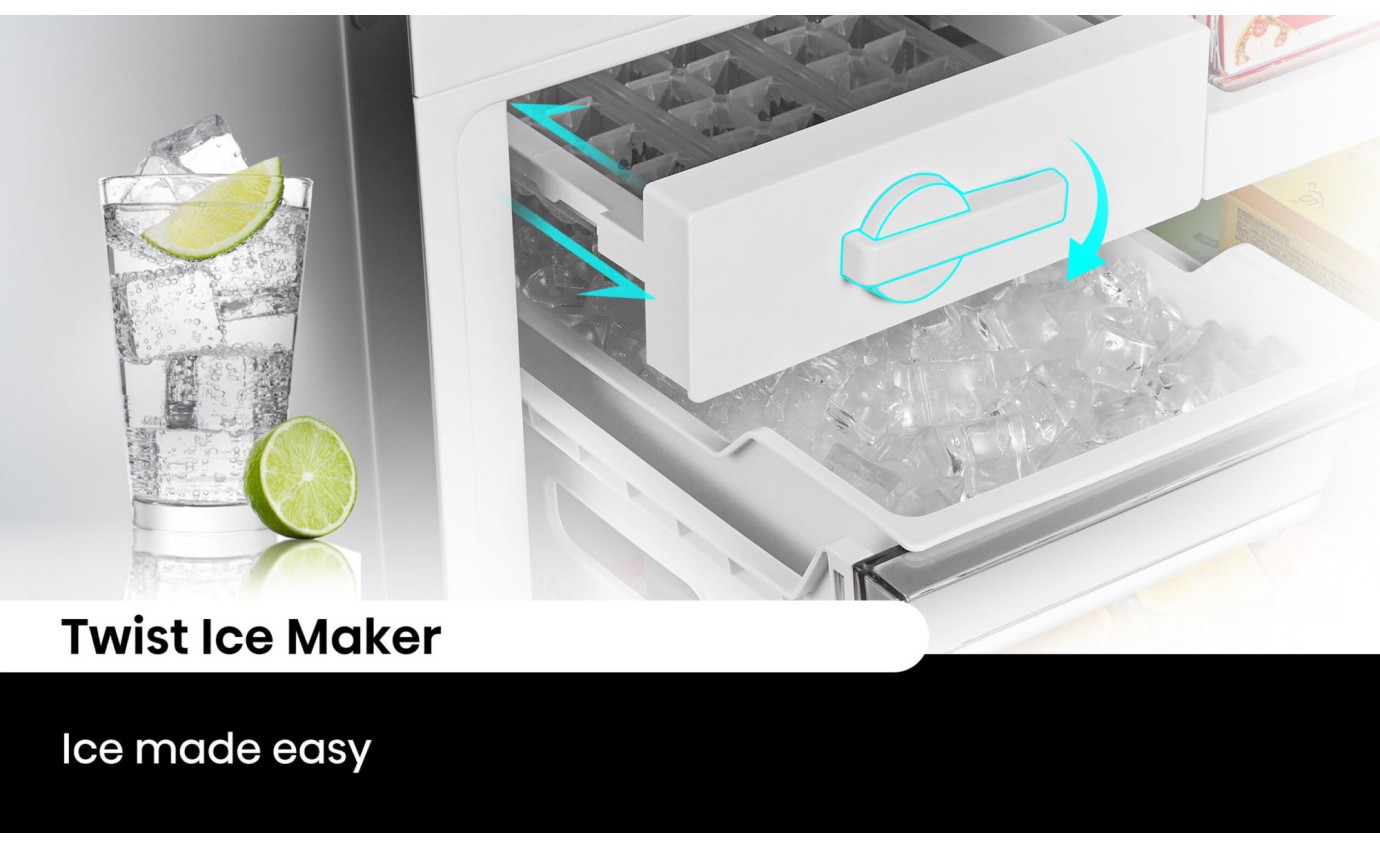 Hisense 417L PureFlat Bottom Mount Fridge (Black Steel) HRBM418B