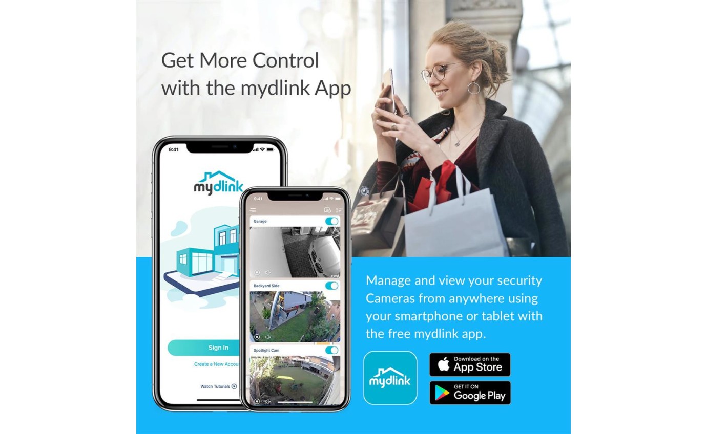 D-Link Compact Full HD Pan & Tilt Wi-Fi Camera DCS6500LHV2