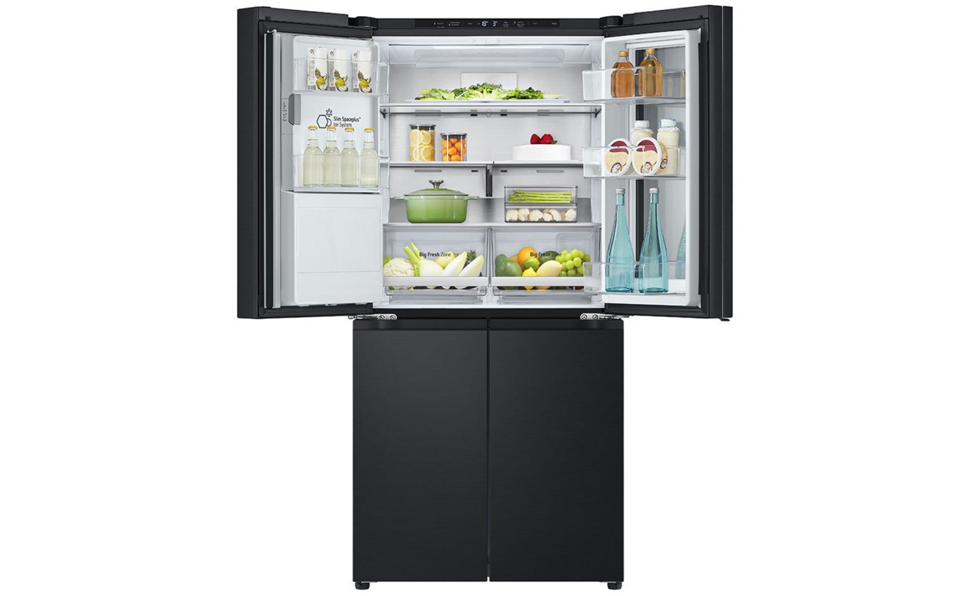 LG 508L InstaView Slim French Door Fridge (Matte Black) GFV500MBLC