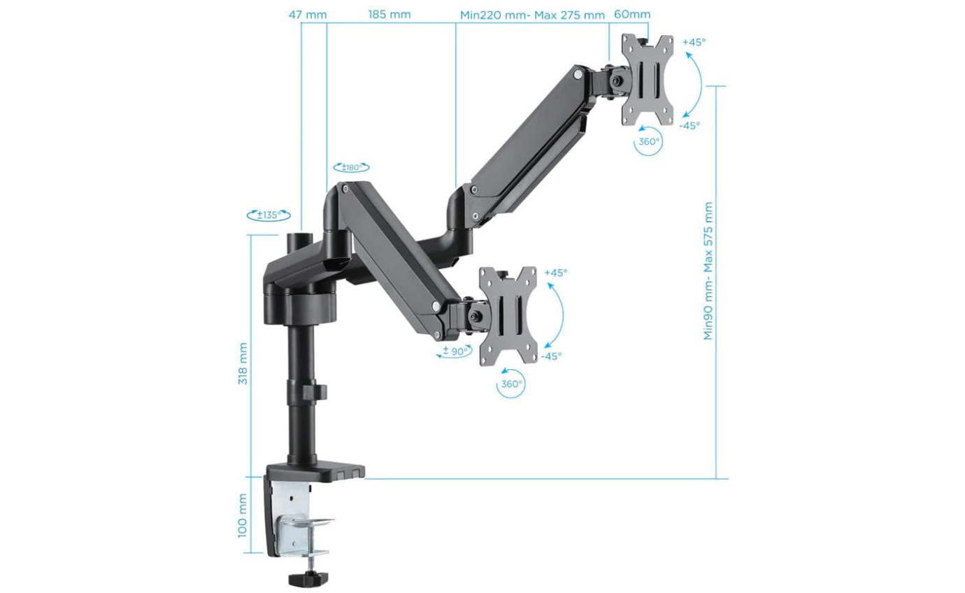 One Products Double Monitor Arm PPMA2SE
