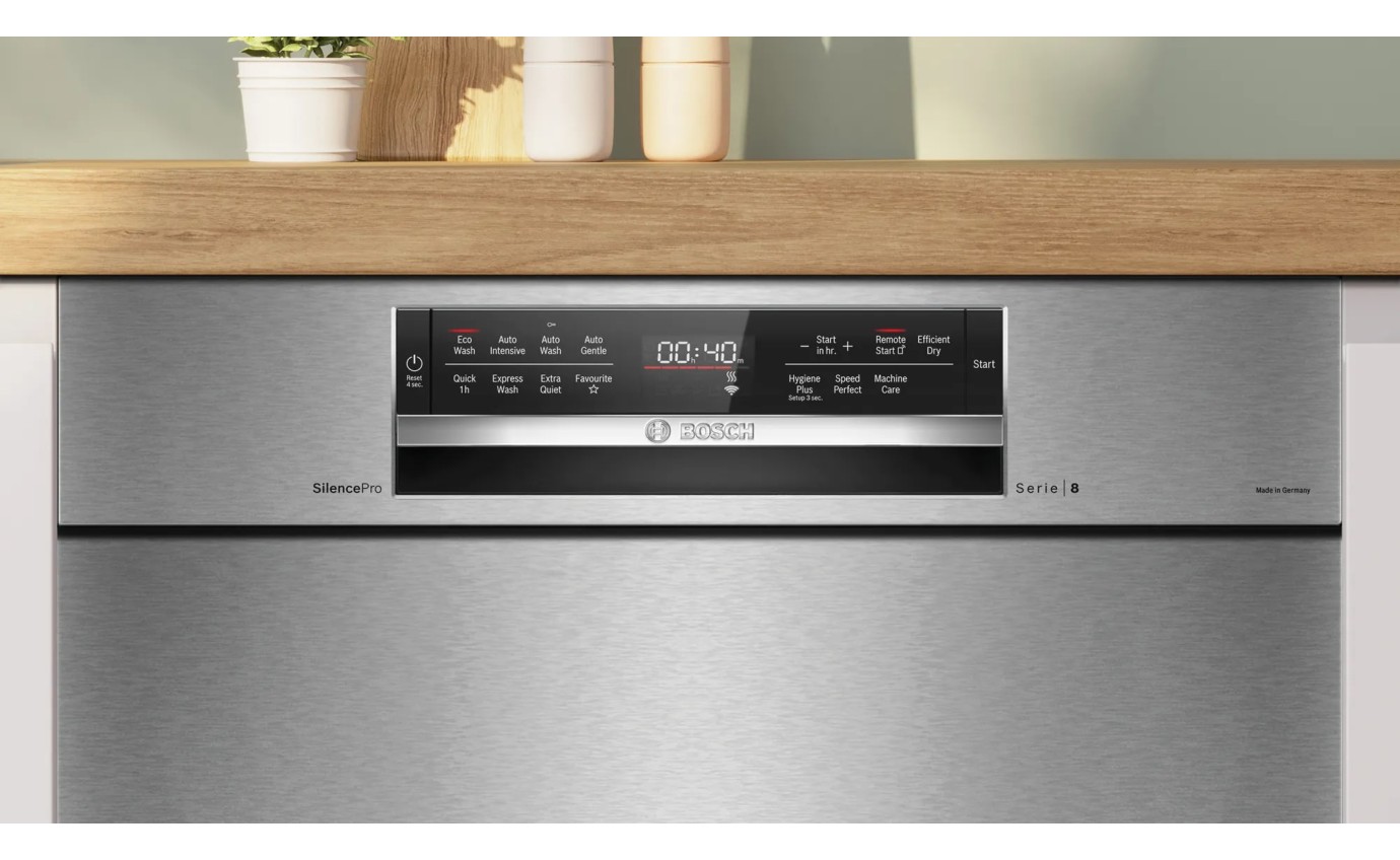 Bosch 60cm Series 8 Built-Under Dishwasher (Brushed Stainless Steel) SMU8ECS01A