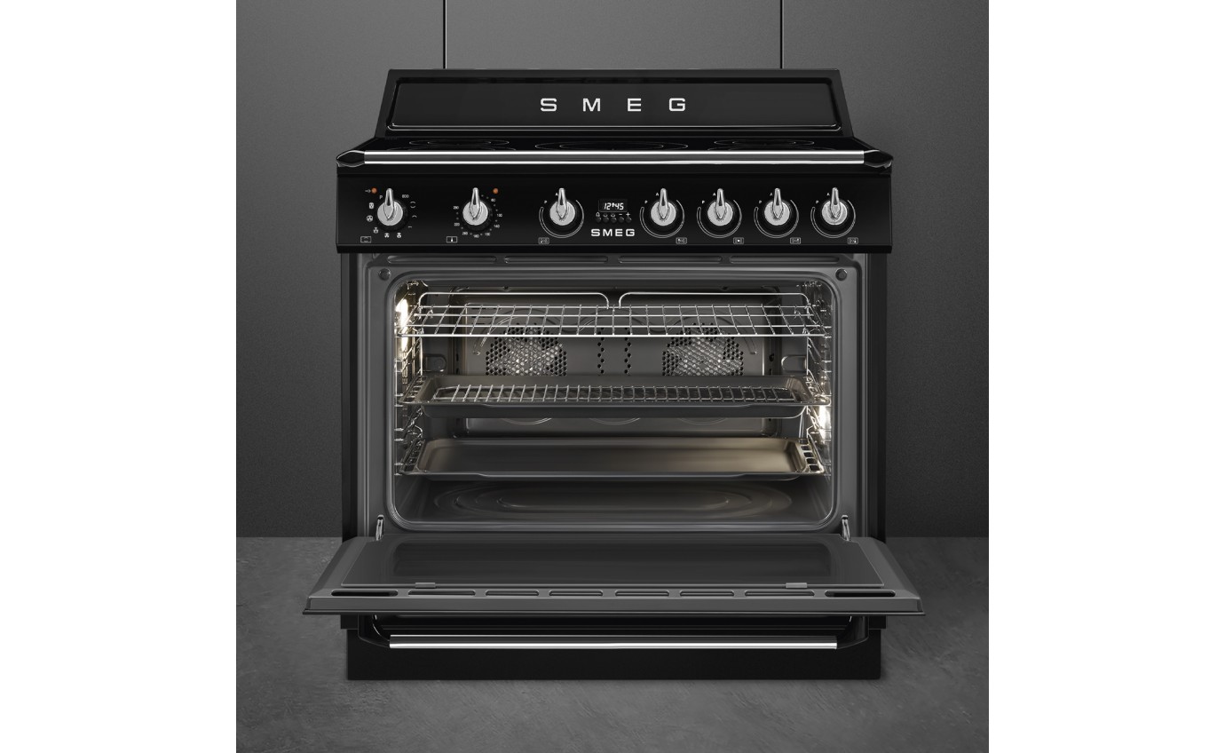 Smeg 90cm Induction Freestanding Cooker (Black) TR90IPBL