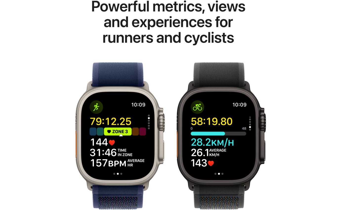 Apple Watch Ultra 2 GPS + Cellular 49mm Natural Titanium Case with Blue Trail Loop [M/L] MX4L3ZPA