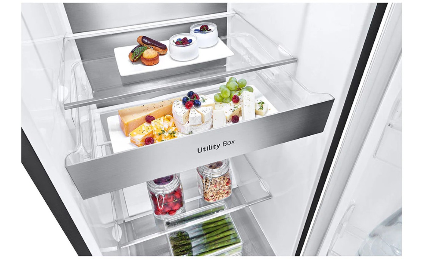 LG 386L Pigeon Pair Single Door Fridge (Matte Black) GPR386MBL