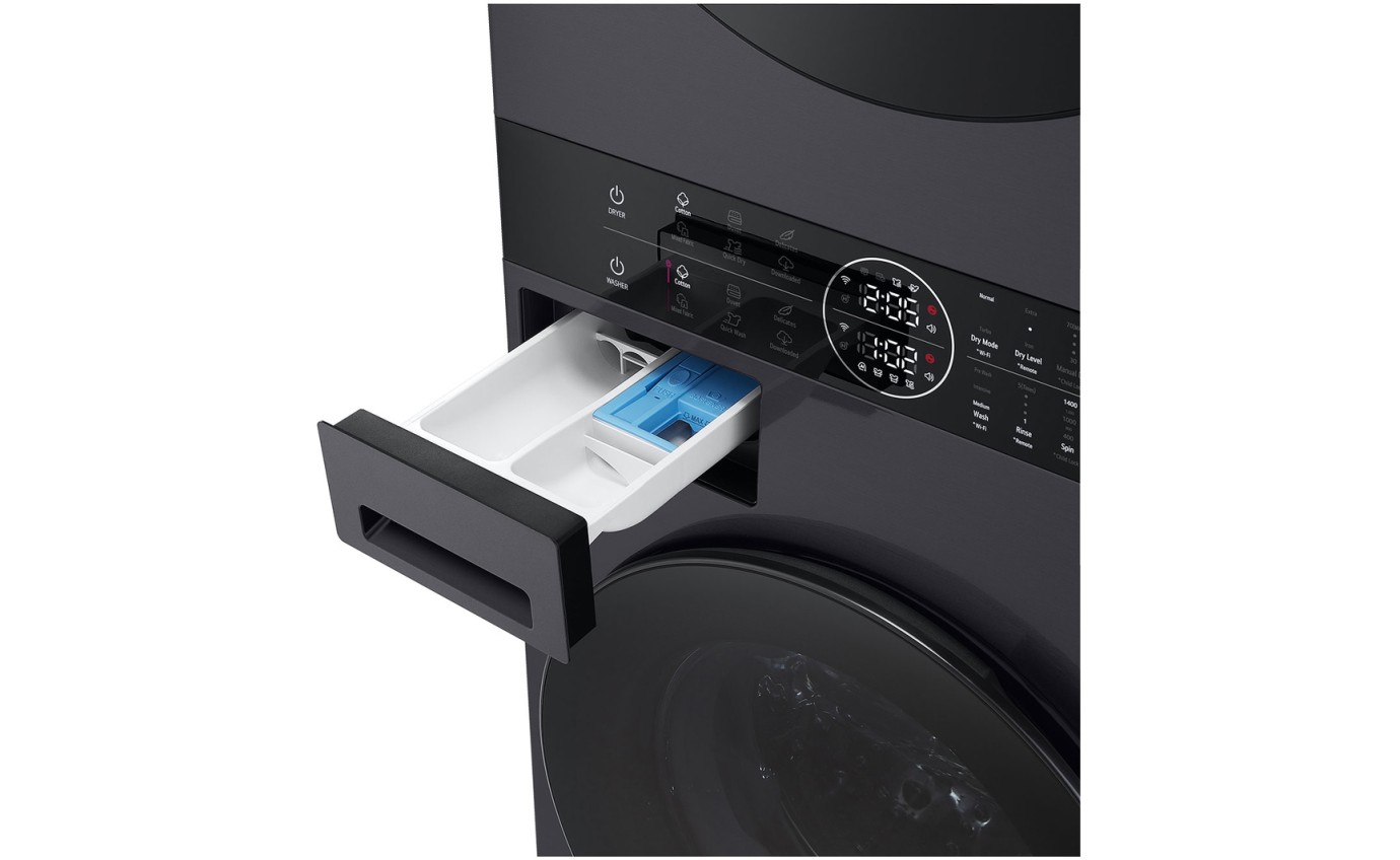 LG 12/10kg WashTower&trade; Stacked Washer Dryer (Black) WWT1210BX