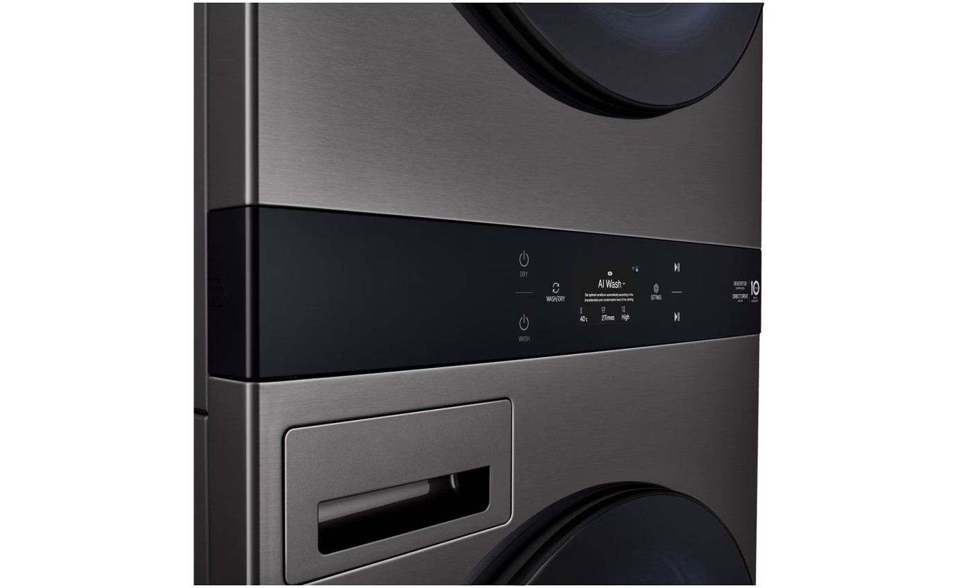 LG 19/10kg WashTower&trade; Stacked Washer Dryer (Black) WWT1910BX