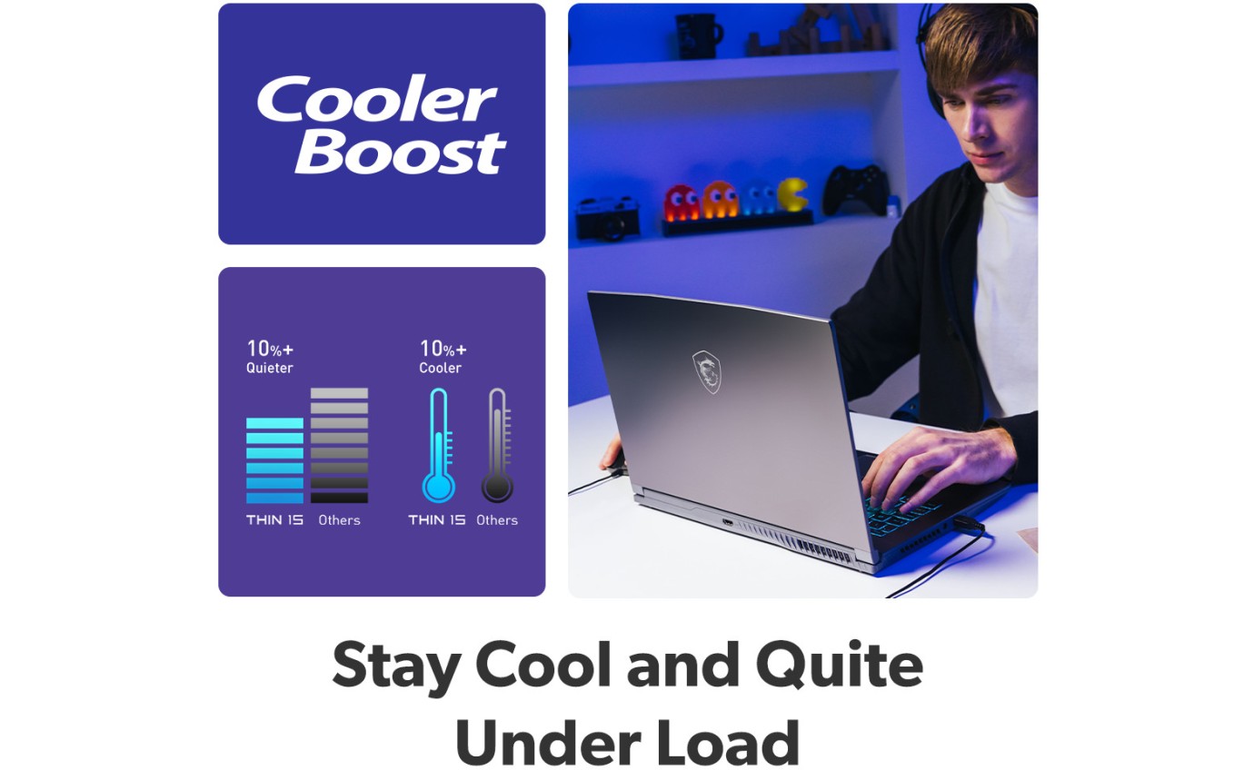 MSI 15 inch Thin Gaming Laptop i5-13420H RTX 3050 16GB RAM 512GB W11H B13UC2443AU