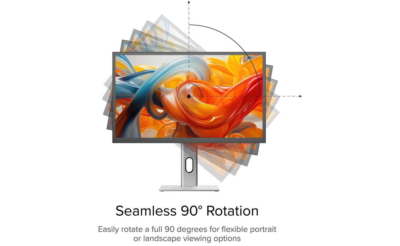 ALOGIC 27 inch Clarity Pro Touch Rotating 4K Monitor with 65W PD, Webcam and Touchscreen 27C4KPDWT