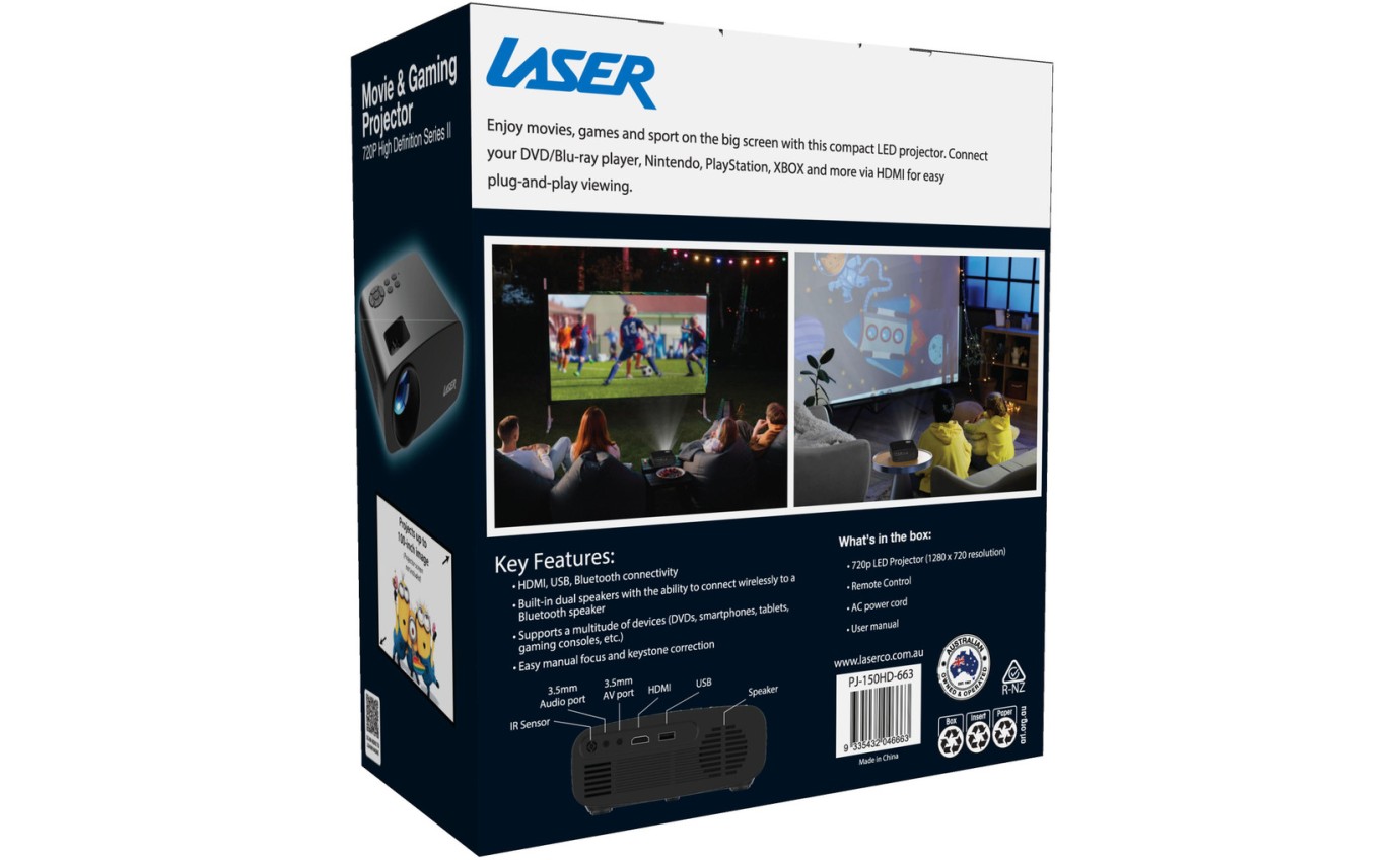 Laser 100 inch 720P LED Projector with Bluetooth PJ150HD663