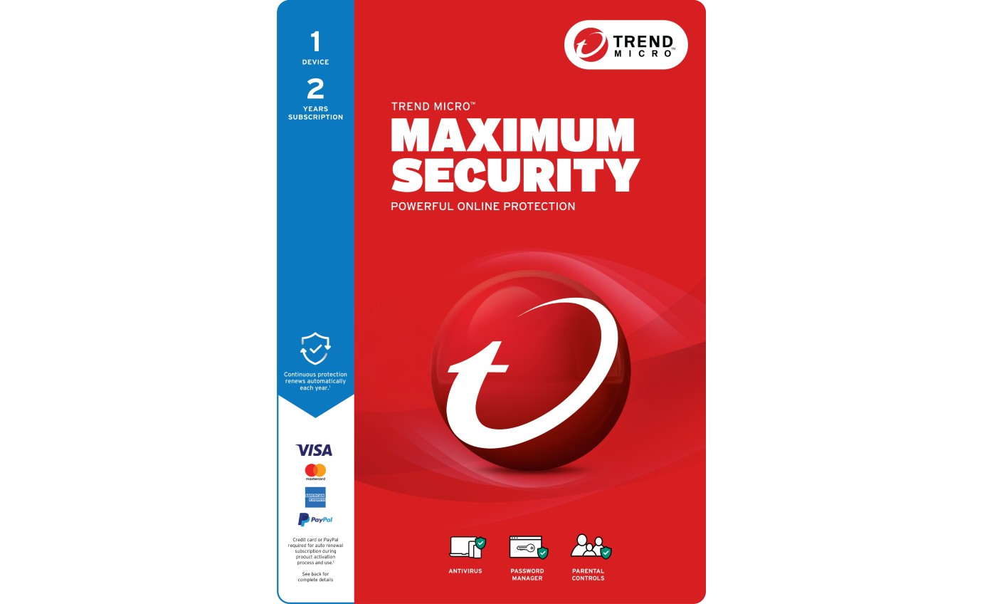 Trend Micro Maximum Security (1 Device 2 Years) AUTMALL009