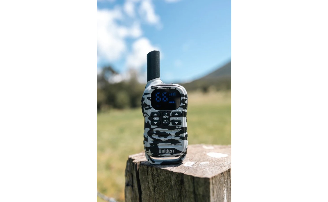 Uniden UH45 Max 0.5W UHF Handheld Radio with Kid-Zone Plus (Camo Grey) [2 Pack] UH452MAX