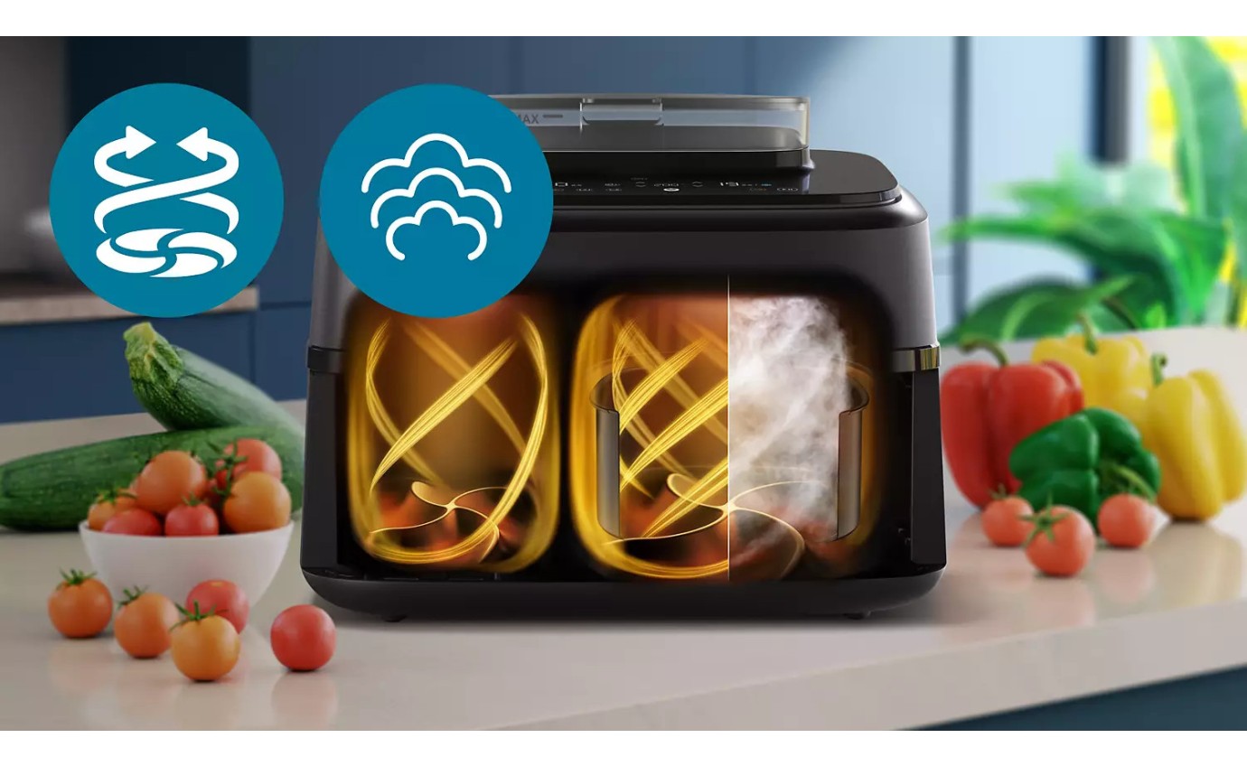 Philips 5000 Series Dual Basket Airfryer XXL (Black) NA55100