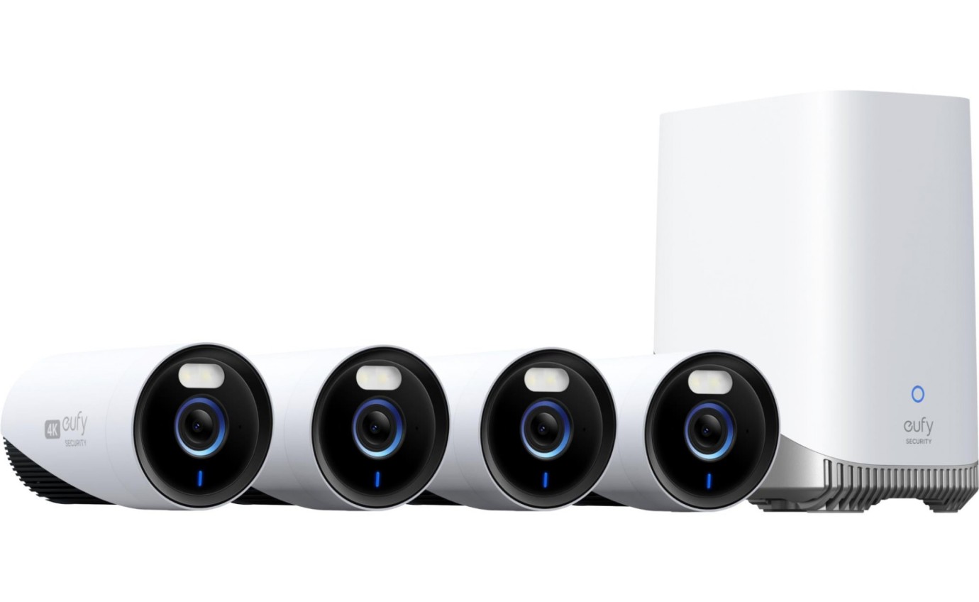 eufy Security eufyCam Professional E330 4K System with Homebase 3 (4 Pack) E8600T23