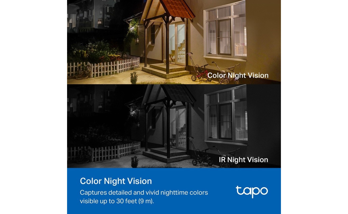 Tapo 2K 3MP Smart Wire-Free Indoor/Outdoor Security System (4 Pack) TAPOC4104PACK