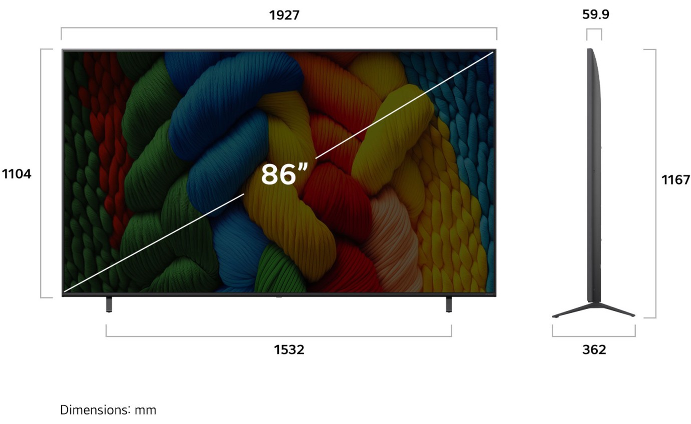 LG 86 inch NANO80A AI LED UHD 4K Smart TV 86NANO80ASA