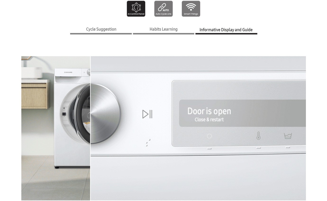 Samsung 11kg Smart Front Load Washing Machine (White) WW11CG604DLE