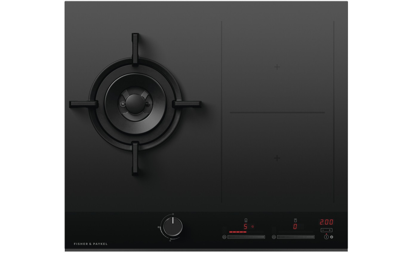 Fisher & Paykel 60cm Series 9 1 Burner + 2 Zone Hybrid Cooktop, 2 SmartZones, LPG CGI603DLPTB4