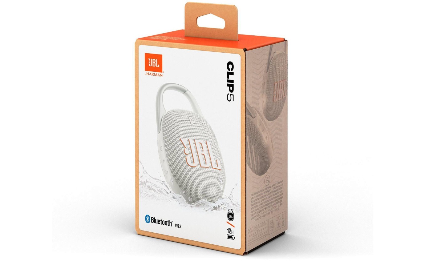 JBL Clip 5 Ultra Portable Waterproof Speaker (White) JBLCLIP5WHT